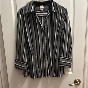 Covington Black and White Striped Button Down Shirt